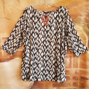 Susan Graver Peekaboo Embellished-Neck Tunic